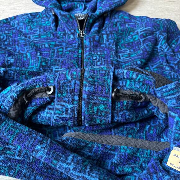 Vintage Preston York Tech Malden Mills Polar Fleece Womens L Aztec Zip Up Hoodie - Picture 2 of 8